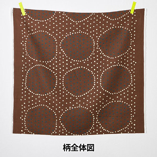 [Quantity starting from 5] Fabric "Naniiro Linen Thick Circle Pocho Me EGX-11211-1C" KOKKA