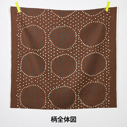 [Quantity starting from 5] Fabric "Naniiro Linen Thick Circle Pocho Me EGX-11211-1C" KOKKA