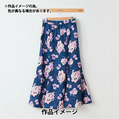 [数量从5开始] 织物 "Yui棉花亚麻指南针喷墨中提琴EGXA-6426-1A" KOKKA