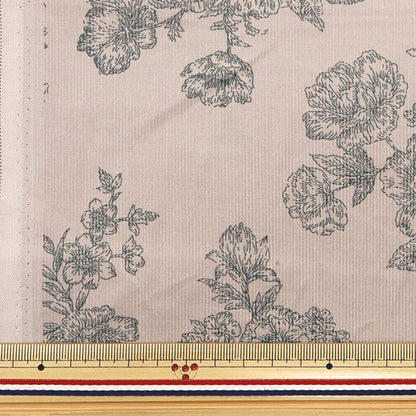 [From quantity 5] Fabric "21W Corduroy Print Flower Pattern Gray AP45801-2B"