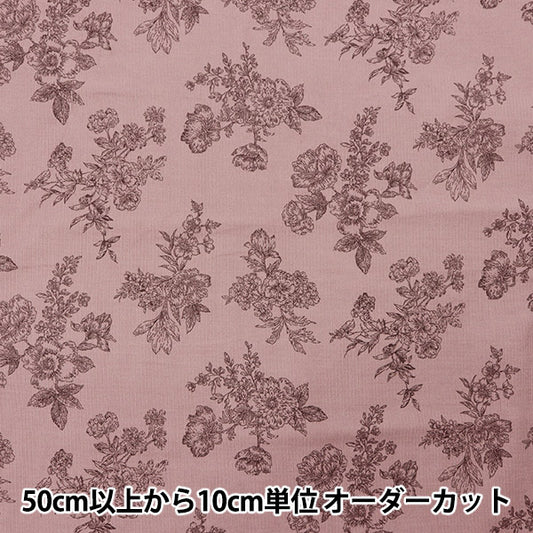 [From quantity 5] Fabric "21W Corduro Print Flower Pattern Pink AP45801-2C"
