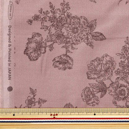 [From quantity 5] Fabric "21W Corduro Print Flower Pattern Pink AP45801-2C"