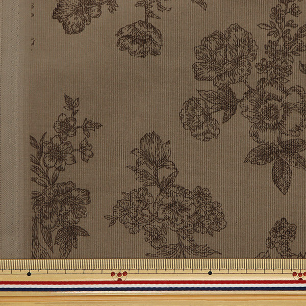 [From quantity 5] Fabric "21W Corduro Print Flower Pattern Brown AP45801-2D"