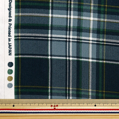 [From quantity 5] Fabric "21W Corduroy Print Check Green AP45801-3B"
