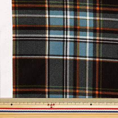 [From quantity 5] Fabric "21W Corduroy Print Check Blue AP45801-3D"