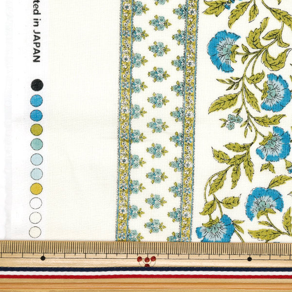 [Quantity starting from 5] Fabric "Silky-Like Cotton Sarasa White x Blue SP5000-3A"