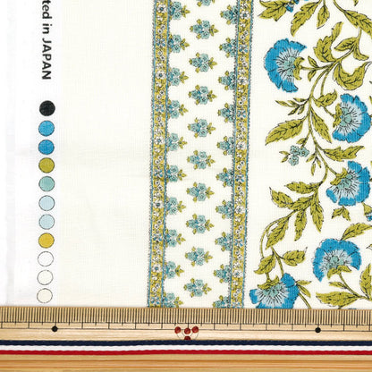 [Quantity starting from 5] Fabric "Silky-Like Cotton Sarasa White x Blue SP5000-3A"