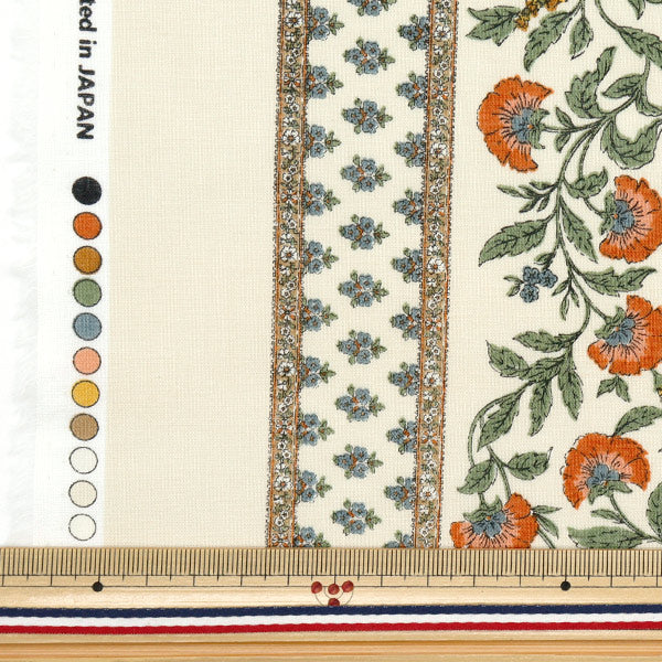 [Quantity starting from 5] Fabric "Silky-Like Cotton Sarasa Ivory x Orange SP5000-3B"