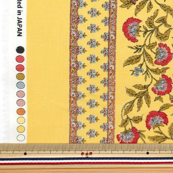 [Quantity starting from 5] Fabric "Silky-Like Cotton Sarasa Yellow x Red SP5000-3C"