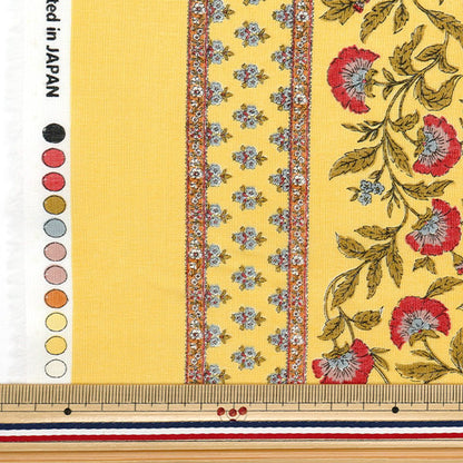 [Quantity starting from 5] Fabric "Silky-Like Cotton Sarasa Yellow x Red SP5000-3C"