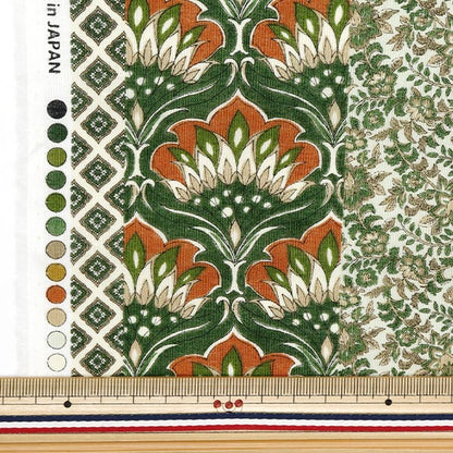 [Quantity starting from 5] Fabric "Silky-Like Cotton Stripe Green SP5000-4C"