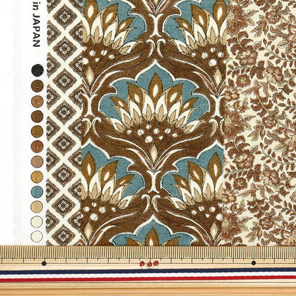 [Quantity starting from 5] Fabric "Silky-Like Cotton Stripe Brown SP5000-4D"