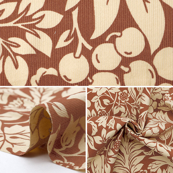 [From quantity 5] Fabric 『Corduroy Modern Arts Ivory x Pink KTS7072-A" COTTON KOBAYASHI