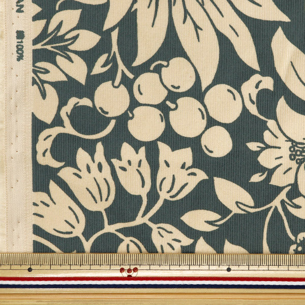 [From quantity 5] Fabric 『Corduroy Modern Arts Ivory x Khaki KTS7072-B" COTTON KOBAYASHI