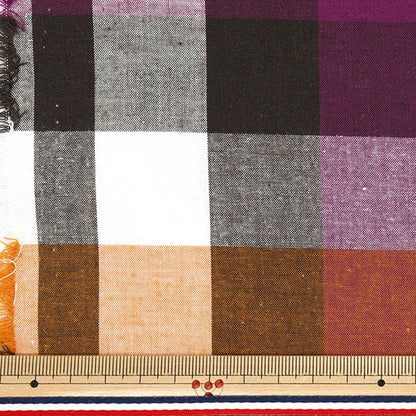 [Quantity starting from 5] Fabric "Indian Cotton Yarn Dyed Madras Check Purple 2650112-PR"