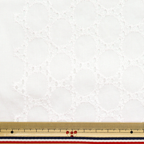 [Quantity starting from 5] Fabric "Cotton All Over Lace Off-White RAM-LACE-21"