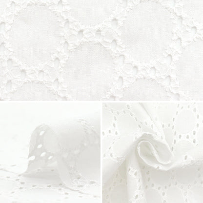 [Quantity starting from 5] Fabric "Cotton All Over Lace Off-White RAM-LACE-21"