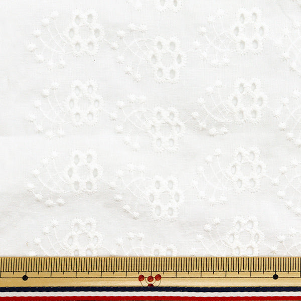 [Quantity starting from 5] Fabric "Cotton All Over Lace Off-White RAM-LACE-22"