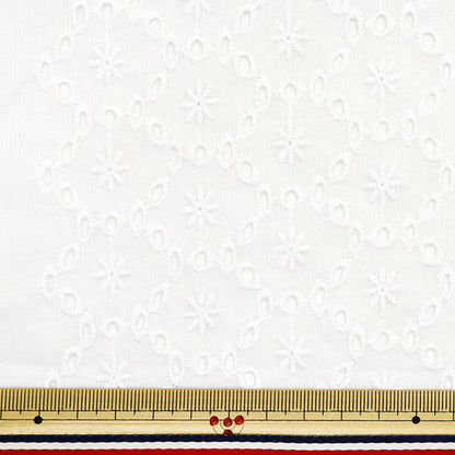 [Quantity starting from 5] Fabric "Cotton All Over Lace Off-White RAM-LACE-23"