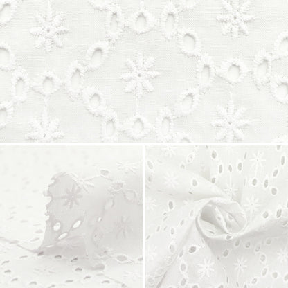[Quantity starting from 5] Fabric "Cotton All Over Lace Off-White RAM-LACE-23"