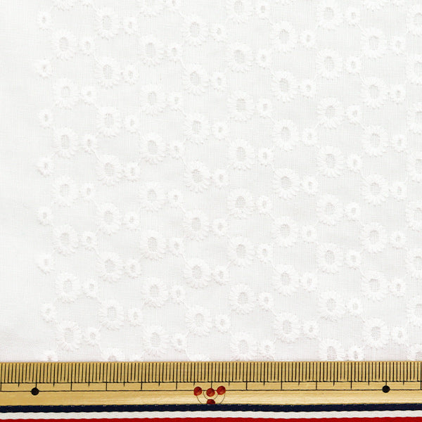 [Quantity starting from 5] Fabric "Cotton All Over Lace Off-White RAM-LACE-24"