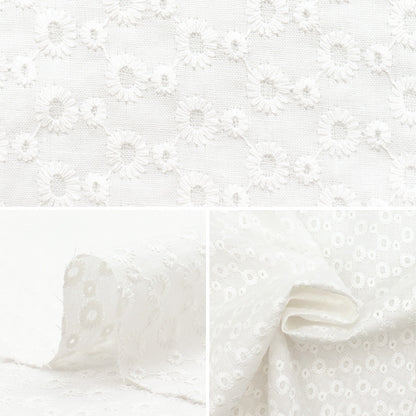[Quantity starting from 5] Fabric "Cotton All Over Lace Off-White RAM-LACE-24"