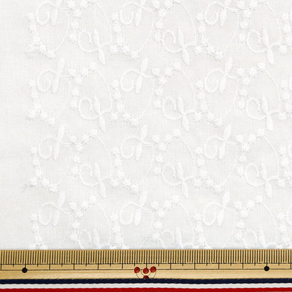 [Quantity starting from 5] Fabric "Cotton All Over Lace Off-White RAM-LACE-25"