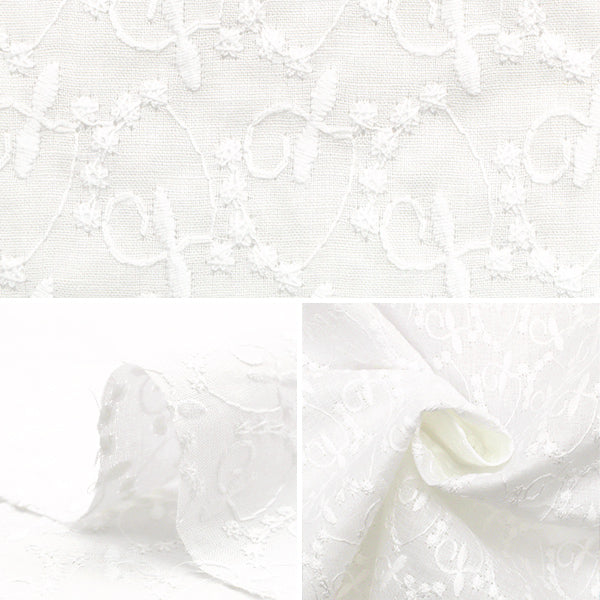 [Quantity starting from 5] Fabric "Cotton All Over Lace Off-White RAM-LACE-25"
