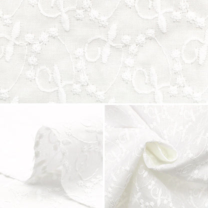 [Quantity starting from 5] Fabric "Cotton All Over Lace Off-White RAM-LACE-25"