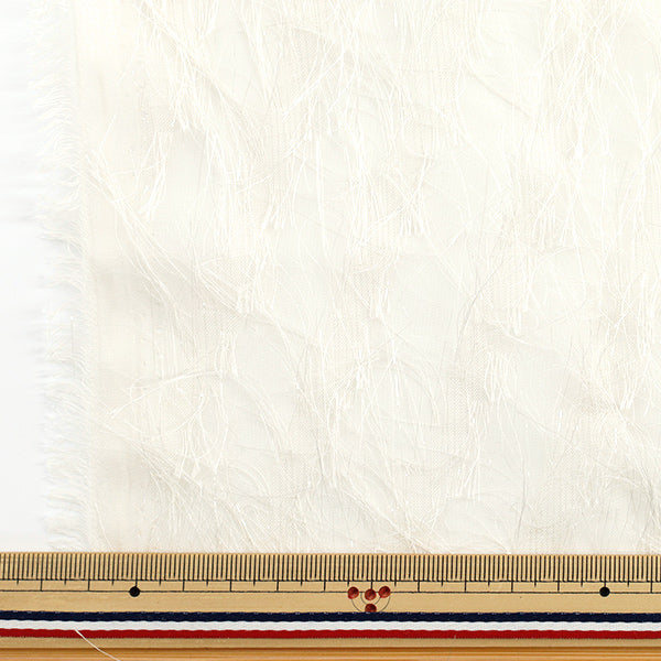 [Quantity starting from 5] Fabric "cutJacquard Glitter Ivory CJAC-LAM-IV"