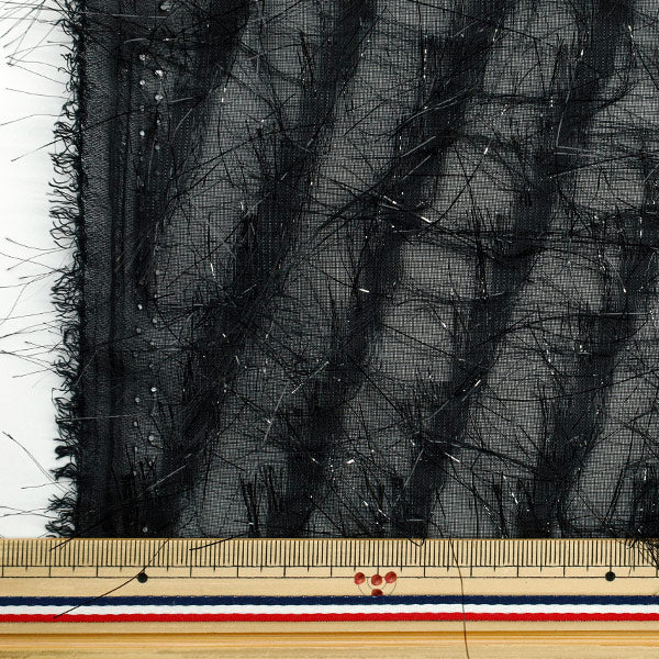 [Quantity starting from 5] Fabric "cutJacquard Glitter Black CJAC-LAM-BK"