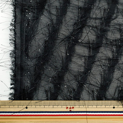[Quantity starting from 5] Fabric "cutJacquard Glitter Black CJAC-LAM-BK"