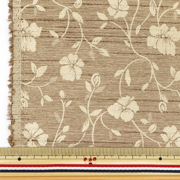 [Quantity starting from 5] Fabric 『ShantungJacquard Brown 203112-2"