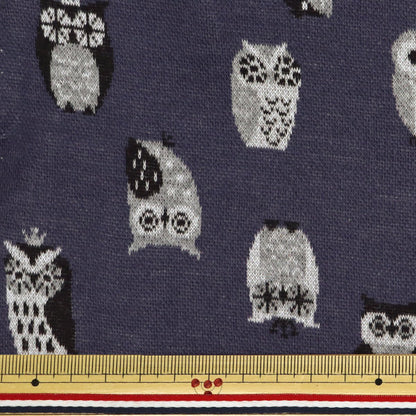 [Quantity starting from 5] Fabric "knitJacquard Owl Navy YGA-71040-2D" KOKKA