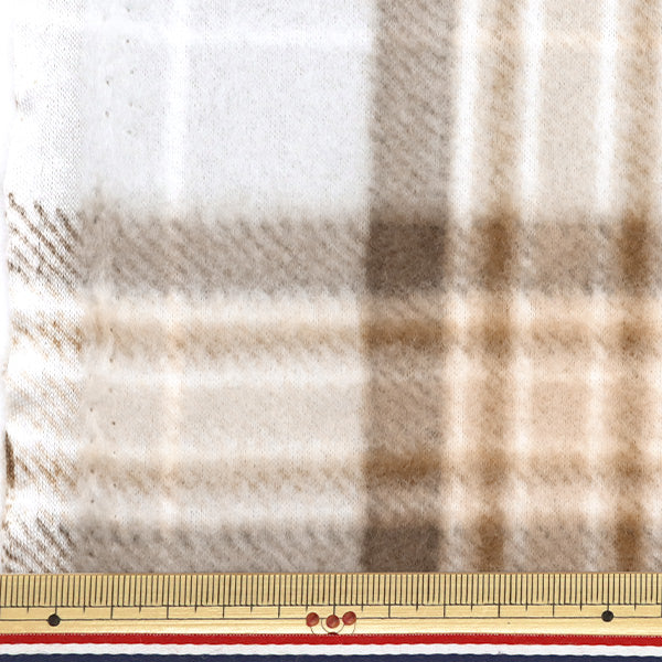 [From quantity 5] Fabric "Double-sided brushed free sprint / antipering check brown ka24-2k-B-B"