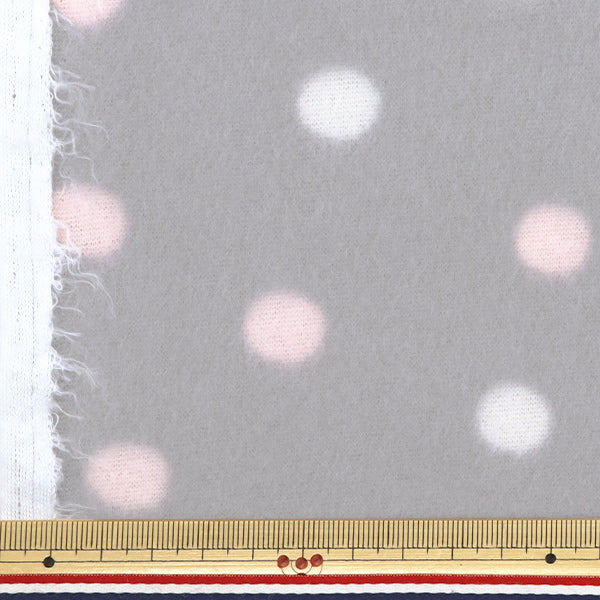 [From quantity 5] Fabric "Double-sided brushed free sprint antipering dot soft gray KA24-2T-SGL"