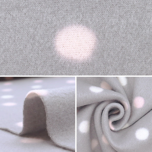 [From quantity 5] Fabric "Double-sided brushed free sprint antipering dot soft gray KA24-2T-SGL"