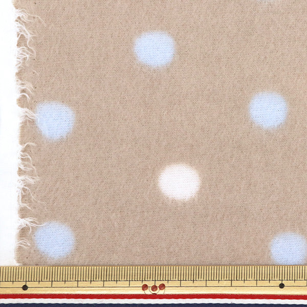 [From quantity 5] Fabric "Double-sided brushed free sprint, antipilling dot milk brown ka24-2T-MBR"
