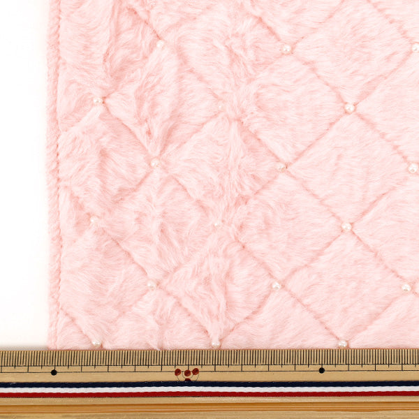 织物 『兔珍珠毛』 剪布 大约。 65cm x 100cm 粉色 C-HSPF-PI"