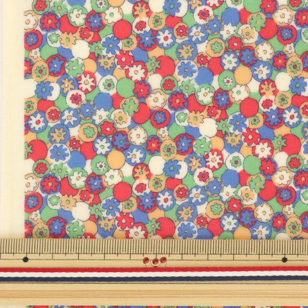 [From quantity 5] Fabric "Liberty Liberty Print Laminated Polka Daisy Red] Liberty Japan