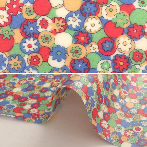 [From quantity 5] Fabric "Liberty Liberty Print Laminated Polka Daisy Red] Liberty Japan