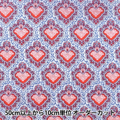 [From quantity 5] Fabric "Liberty Liberty Print Tana lawn King of Hearts 3632107-22BT" Liberty Japan