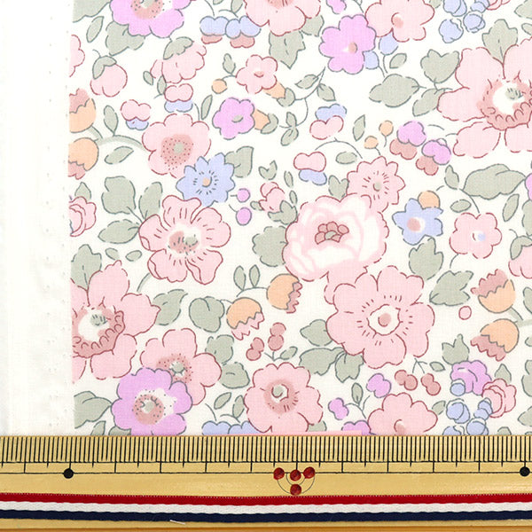 [From quantity 5] Fabric "Liberty Liberty Print LibertyTana lawn Betzi 85%reduction Pink purple 3332019S-J22N" 【Yuzawayaoriginal】