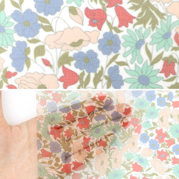 [From quantity 5] Fabric "Liberty Fabric Polyester Organdy Poppy and Daisy 3632104-LA" Liberty Japan