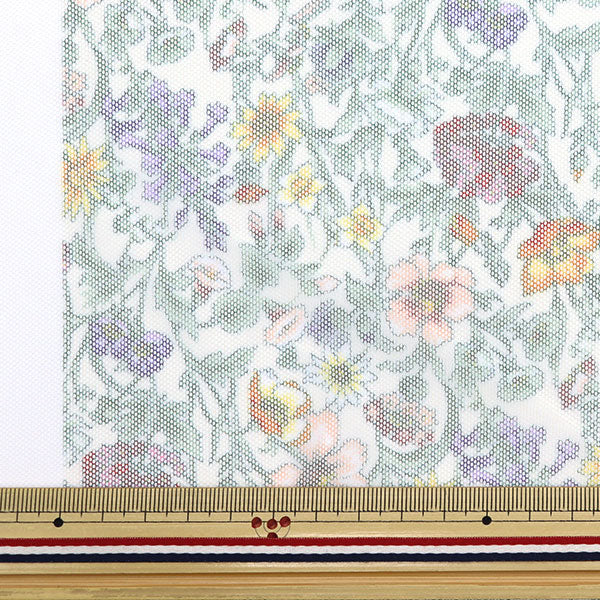 [From quantity 5] Fabric "Liberty Fabric Polyester Tulle Rachel Medu 2349022-X" Liberty Japan
