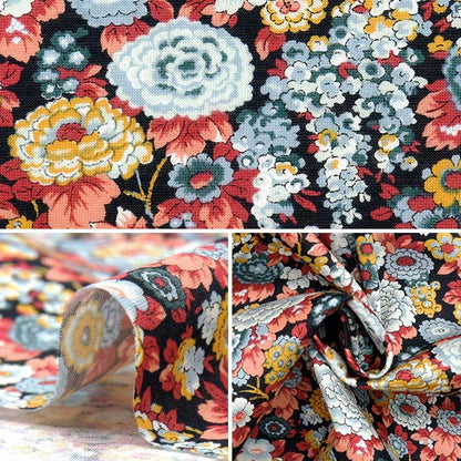 [Quantity starting from 5] Fabric "Liberty Fabrics 60/2 Tenjiku Elysian 3339002-BK" Liberty Japan