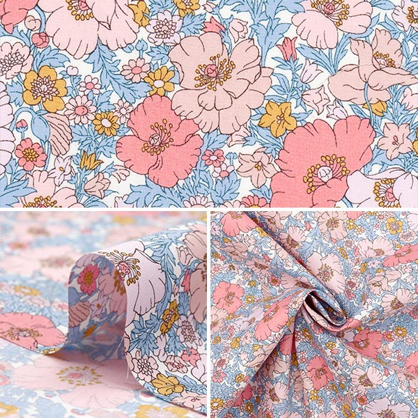 [数量从5开始] 织物 “ Liberty Fabrics Piccadilly Poplin Medu歌曲3632126-AP" Liberty Japan