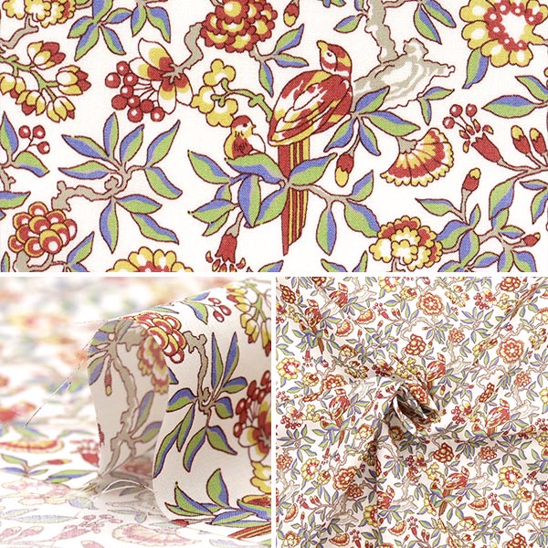 [Quantity starting from 5] Fabric "Liberty Fabrics Organic"Tana lawn Paraquet Tree 157J7490625AU" Liberty Japan