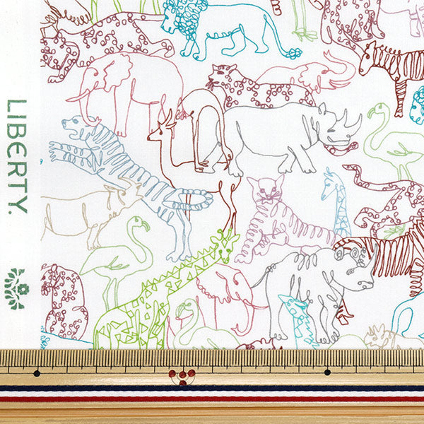 [数量从5开始] 织物 “自由织物有机”塔纳草坪 Neon Safari 157J7491025CU" Liberty Japan