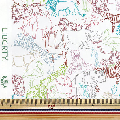 [数量从5开始] 织物 “自由织物有机”塔纳草坪 Neon Safari 157J7491025CU" Liberty Japan
